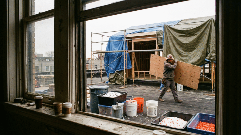 worker at construction site